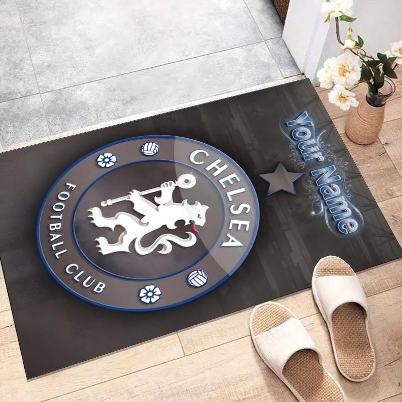 Custom C-Chelsea Mat Personalized Name, Polyester Washable Indoor Entryway Rug, Gift for Christmas, Easter, Thanksgiving Day