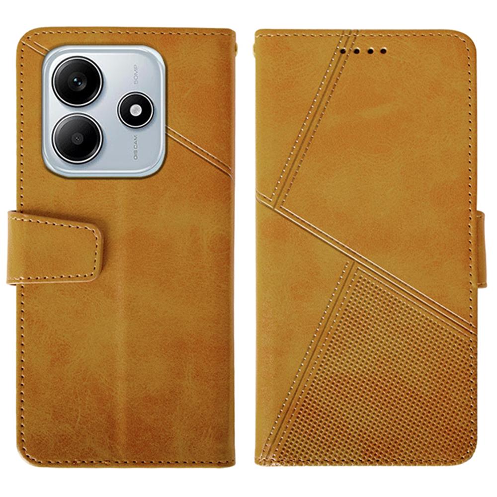 IDEWEI For Xiaomi Redmi Note 14 5G Case Leather Wallet Phone Cover Stand Calf Texture F