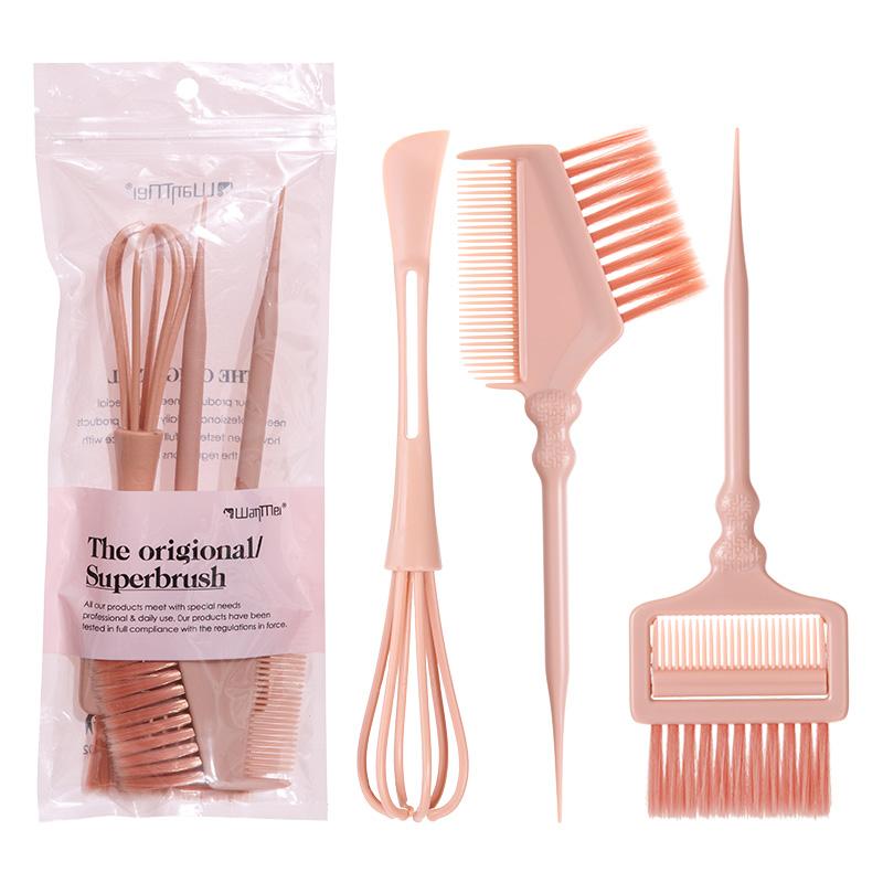 

3pcs Newest Hair Dyeing Brush Set Non-slip Color Cream Brush Coloring Brush with Comb Professional Styling Accessorie Salon