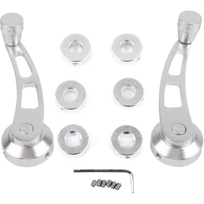 Car Window Handle, 2PCS Car Auto Window Crank Handle Set Car Accessory Silver for Older, Window and Door Handles