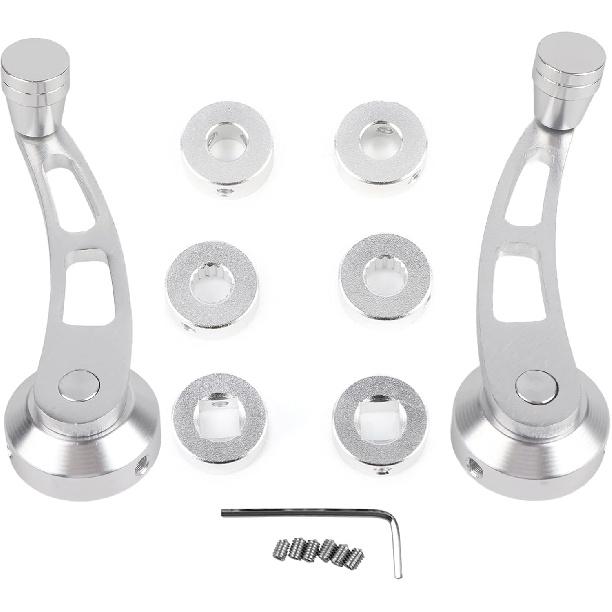 

Car Window Handle, 2PCS Car Auto Window Crank Handle Set Car Accessory Silver for Older, Window and Door Handles