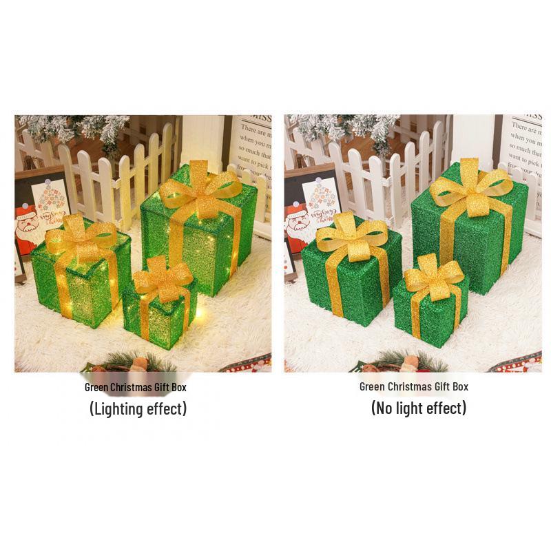 Cross-Border Christmas Luminous Gift Box Set: Outdoor Decorative Lights for Courtyard & Mall Display