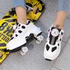 Children/Teenagers /Boys/Girls Shapeshifting Shoes Four-wheel Dual-use Roller Skates Double Row Walking Shoes Roller Skates