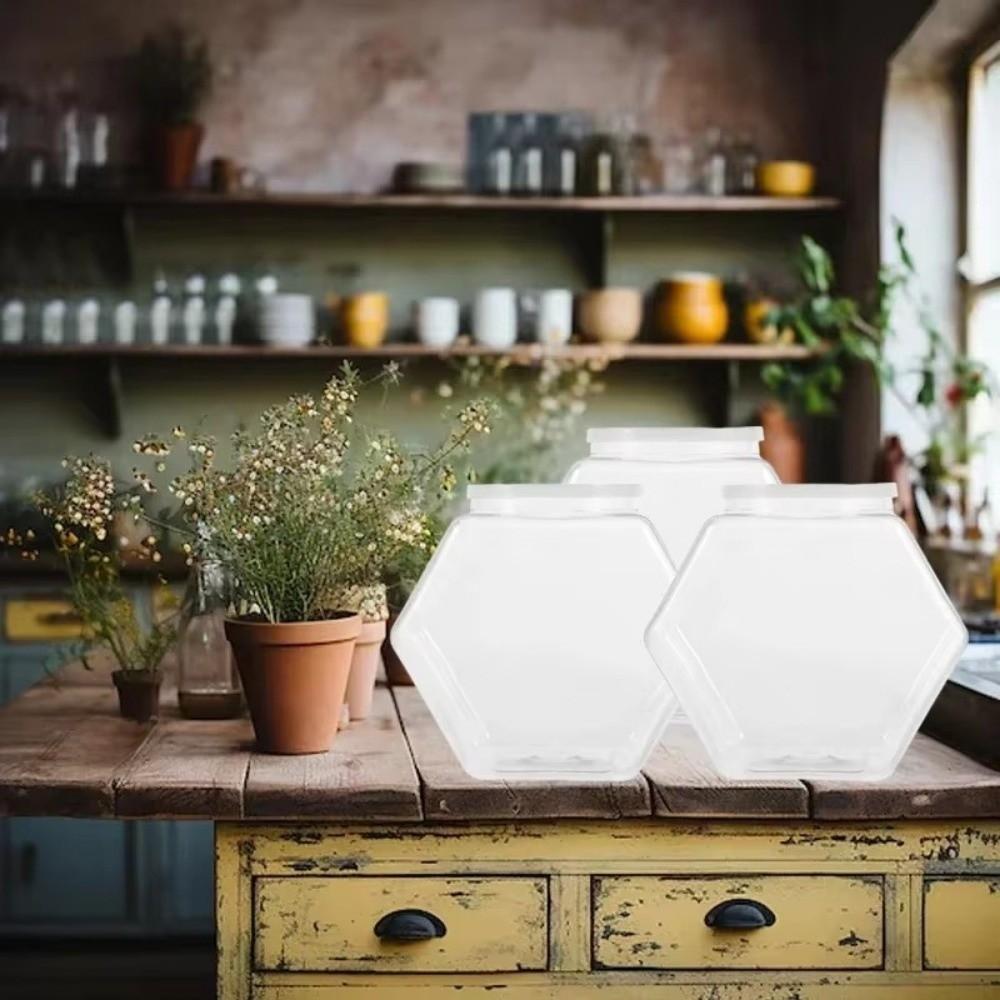 Plastic Packaging Jars Clear Food Storage Container Portable Candy Cookie Jar Countertop Organizer