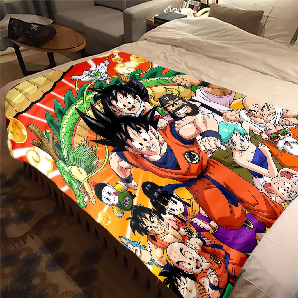 1 ks flanelová deka s potiskem DRAGON BALL, Vysoká kvalita, Pro všechna roční období, Domácí dekorace, Teplo a pohodlí, Perfektní jako vánoční dárky