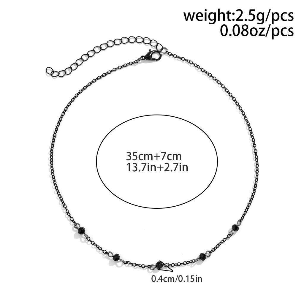 PuRui Gothic Crystal Beads Necklace for Women Minimalist Black Ball Chain Choker Zircon On The Neck Girls Party Accessories
