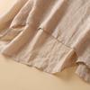 Literary Retro Ethnic Style Embroidery Loose Casual Slit V-neck Lightweight Linen Dress
