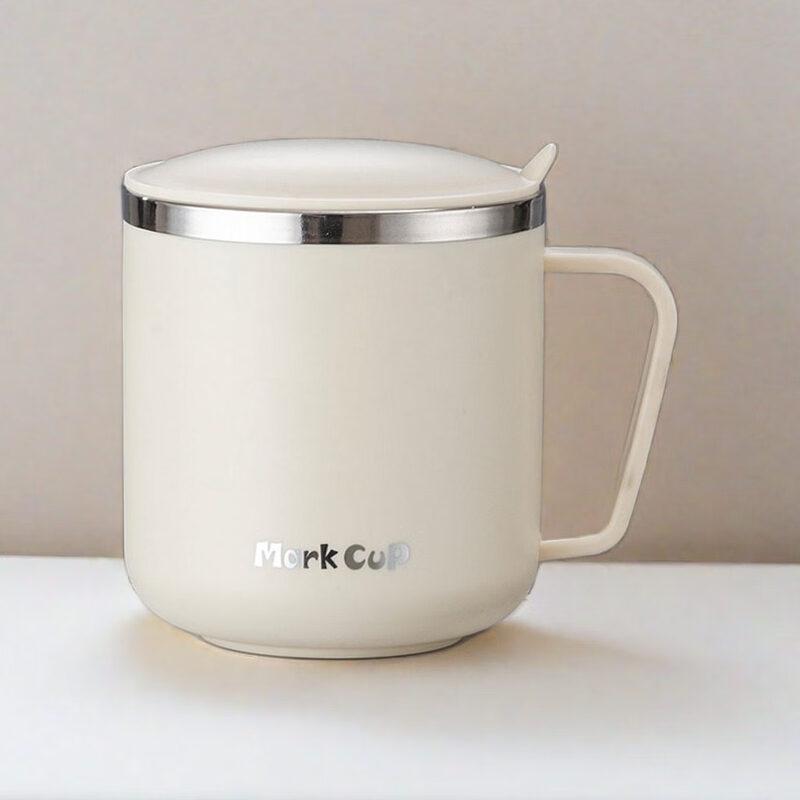 ZISIZ Durable Ceramic Office Mug with Stainless Steel Infuser