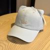 3D Cat Ear Cat Ear Baseball Cap Wide-brimmed Breathable Korean Style Baseball Cap Embroidery Letter
