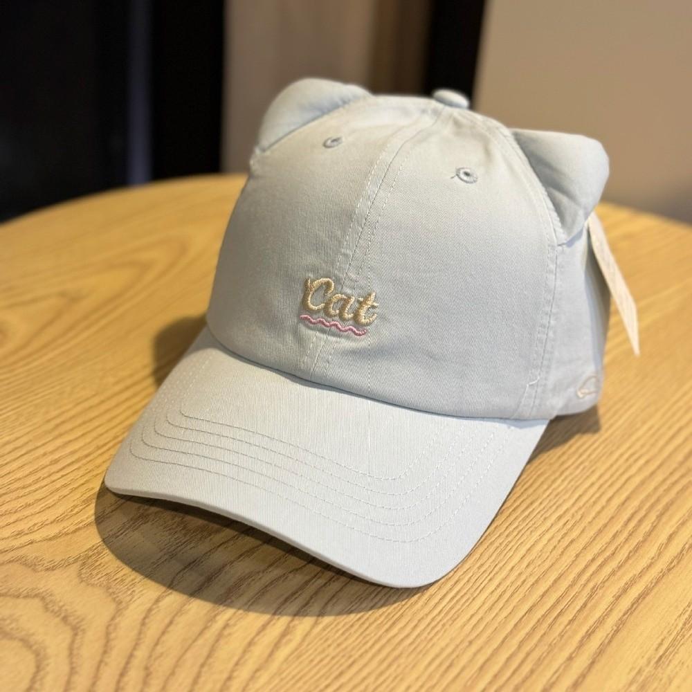 3D Cat Ear Cat Ear Baseball Cap Wide-brimmed Breathable Korean Style Baseball Cap Embroidery Letter