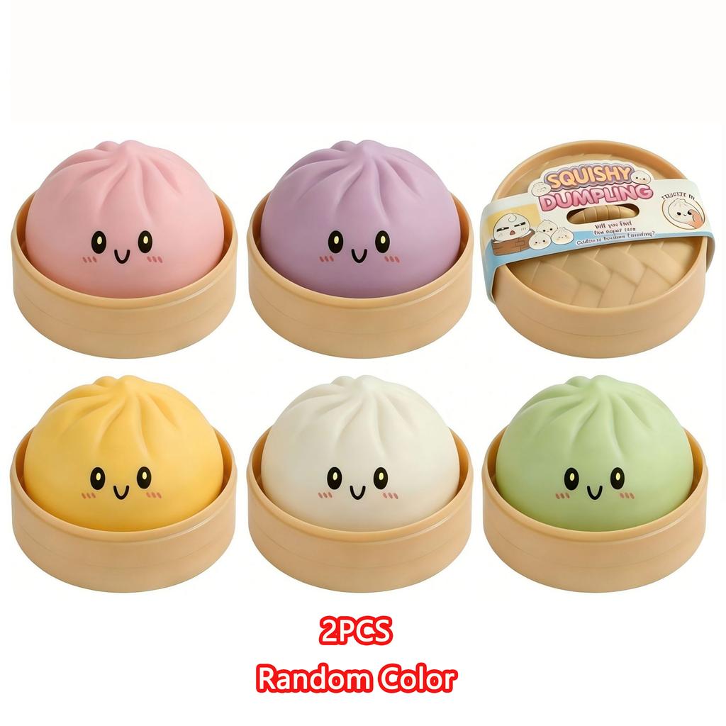 Dumpling Squishy Squeeze Toys Smile Face Dumpling Anti-Stress Ball Soft Fidget Mystery Squishy Tabas Bun Slow Rebound Sqush Toys