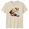 Sleeping Fluffy Dog Puppy Animals Graphic Tee Mens Womens Unisex T-Shirt