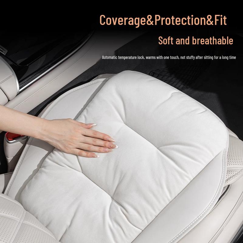 High-End Plush Heated Car Seat Cushion for Autumn and Winter