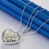 925 Sterling Silver 16-30 Inch Exquisite Heart-shaped Pattern Pendant Necklace for Women's Wedding Jewelry Accessories