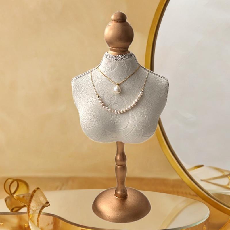 Velvety Jewelry Necklace Display Stand Dustproof Surfaces Secure Base For Necklace Storage And Exhibition