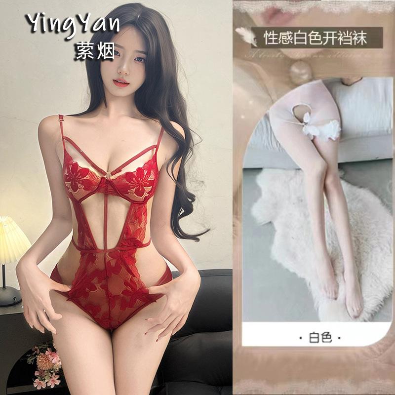 Sexy underwear, sexy lace suspender set, small chest, pure desire bra, hot bed, new onesie clothing