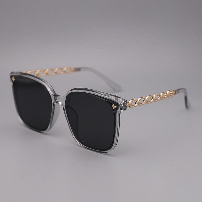 Korean Style Fashionable Sunglasses Square Glasses Fashionable Women's Glasses Hollow Chain Glasses Legs Travel Sunglasses