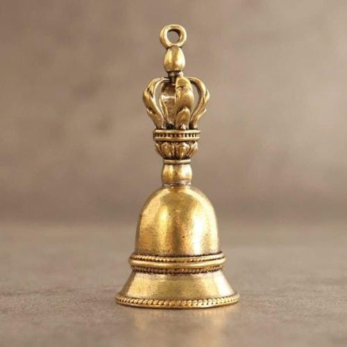 LIFAzqJIU Vajra Bell, Five-pronged Bell, Small Kagura Bell, Esoteric Buddhist Ritual Implement, Buddhist Implement, Amulet, Purification, Good Luck, H