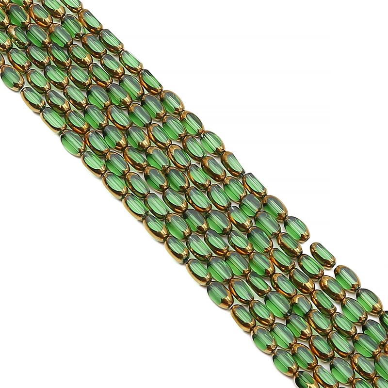 

25-50 шт. хрустальные стеклянные бусины с золотой каймой, свободные бусины-разделители для изготовления браслетов, ожерелья, ювелирных изделий своими руками 3x5mm 25pcs зелёный