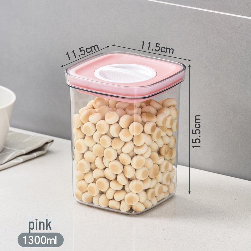 Food-Grade Transparent Plastic Storage Jar - Sealed for Kitchen Snacks & Grains