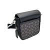 Coach Lucas 16 Classic Monogram Magnetic Closure Leather And Fabric Shoulder Crossbody Bag Small Men bags Black CO915-SVO1U