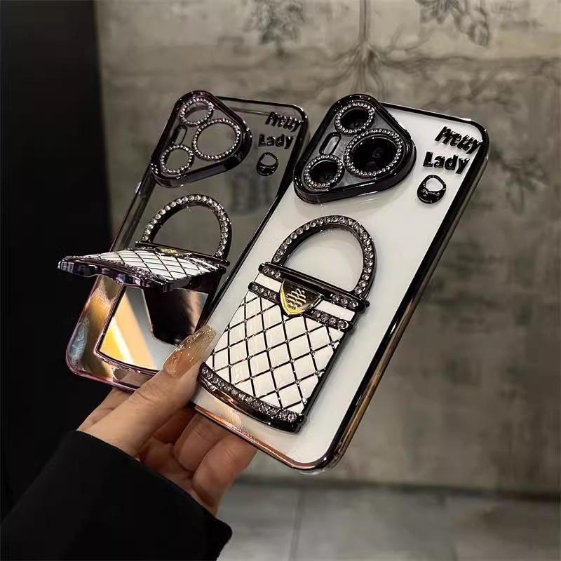 Xiaoxiang Feng Shui Diamond Stand, Huawei Pura70p Phone Case, Touch-up Mirror, Electroplated Mate60PRO, Anti-drop Protective Case