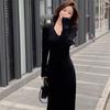 French High-End Slim V-Neck Long Dress: Autumn/Winter Trend for Women