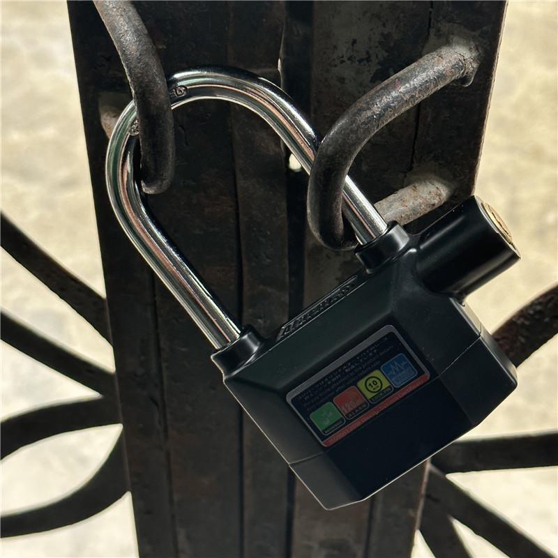 Falante Waterproof Alarm Door Padlock 110db Siren Alarm Lock Universal Anti-Theft Padlock for Bicycle Motorcycle Door Gate