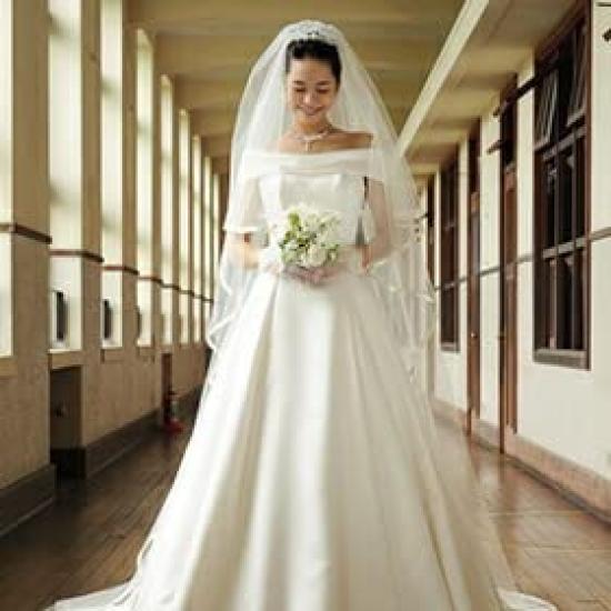 Satin Ribbon Wedding Veil Long 2 Colors Off Comb Ivory (280cm Veil, - White/Ivory) Wedding/Bridal/Wedding/Bride/Ceremony/Long Veil/Wedding