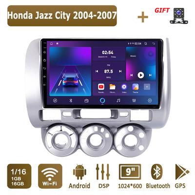 Radio de Coche Android Para Honda Jazz City 2004-2007 Reproductor Multimedia Unidad Principal Estéreo Navegación GPS BT WIFI 1+16GB