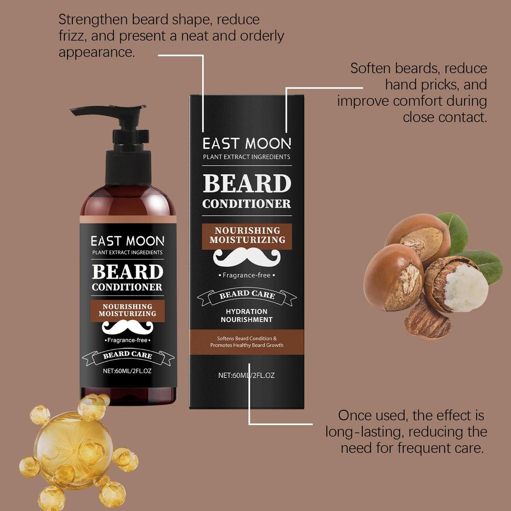 Men's Beard Care Nourishing Cream - Moisturizing, Softening, Shiny, Soothing, Gentle Care