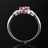 925 Silver Pink Topaz Heart Ring Diamond Accent Women Jewelry Gift Size