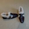 Retro Velvet Warm Belt Buckle Fluffy Shoes Winter Single Shoes Women's Thick Heel