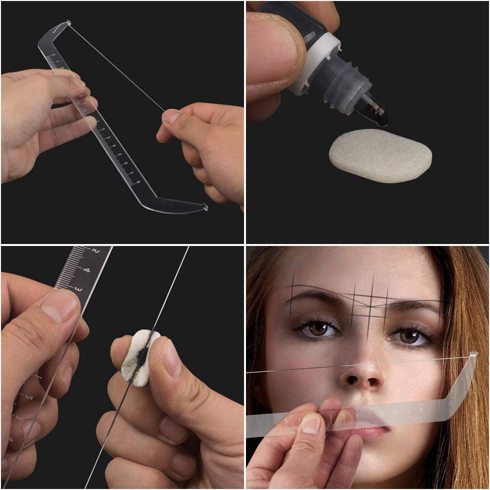 Transparent Eyebrow Microblading Symmetry Ruler: Shape & Positioning Tool