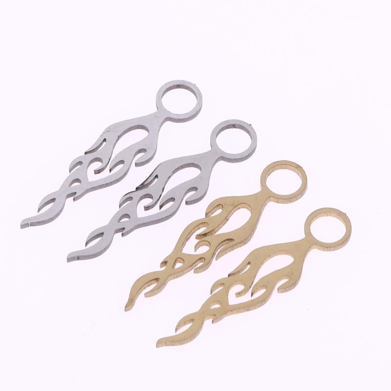 3/10 Stück Punk Flamme Feuer Metall DIY Quasten Ohrring Armbänder Anhänger für Schmuckherstellung Edelstahl Anhänger Zubehör