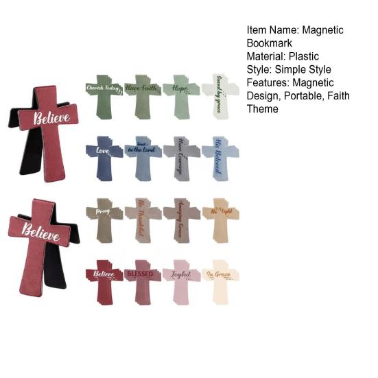 12/16/24Pcs Magnetic Faith Bookmark Waterproof Christian Bible Verse Book Page Marker