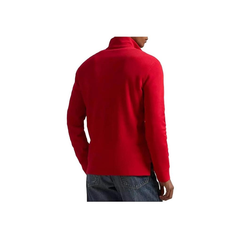 Polo Ralph Lauren Sweatshirt Logo Print Stand Collar Half Zip Long Sleeve Kids Tops Red 323952436-004