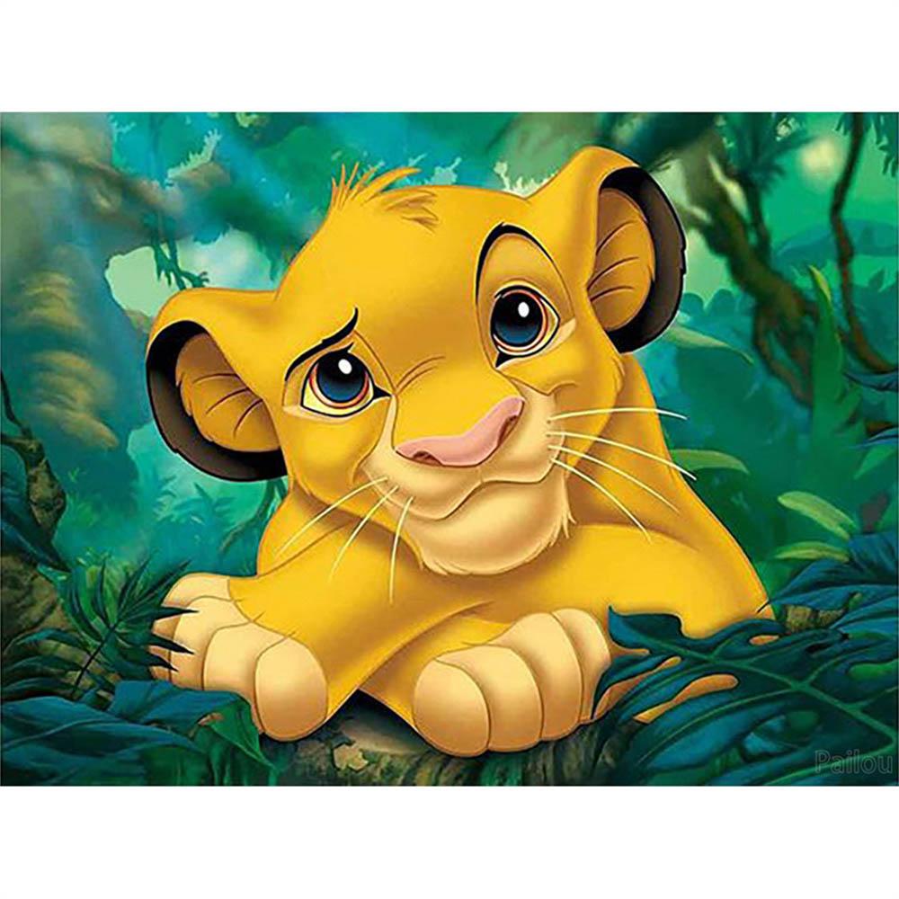 Disney The Lion King Simba Classic Animation 5D Diamond Painting Full of Diamonds DIY Handmade Diamond Painting Cartoon Decoration Painting Kit