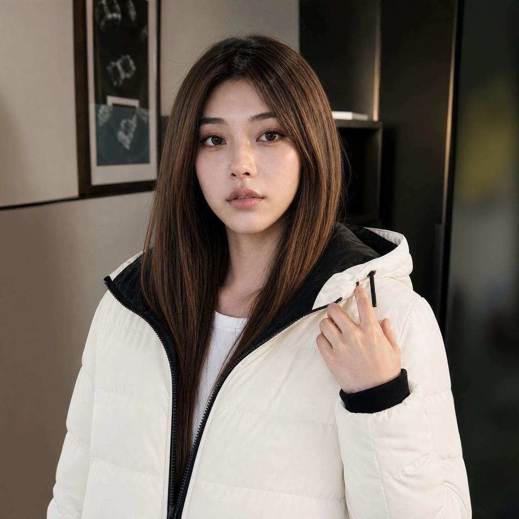 Winter new outdoor hooded ribs cotton coat women's high-end sense slim and thin cold-proof warm cotton-padded coat