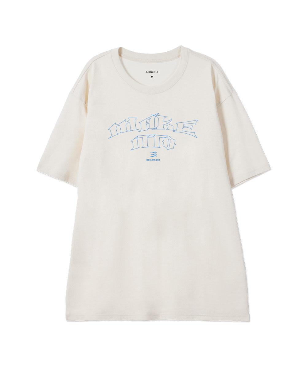 Make It Two [Black Letter]Crew Neck Tee_Cream L