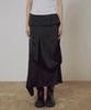 Peulleeoeob 2.Drape Layered Maxi Skirt (Fl-241_Black)