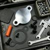 Replacement Engine Plate Kit for YFS200, Oil Injection Block Off Plate Assembly with Gasket, Seal Piece and Mounting Bolts for Maintenance Use