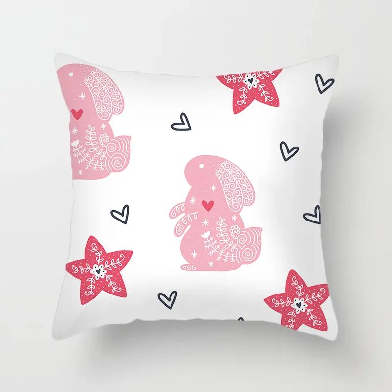 45*45cm Cute Cartoon Mermaid Dinosaur Alpaca Fox Pillowcase Sofa Office Seat Lumbar Cushion  Cover Home Decoration Pieces