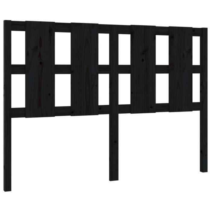 VidaXL Headboard Black 125.5x4x100 Cm Solid Pine Wood 817984