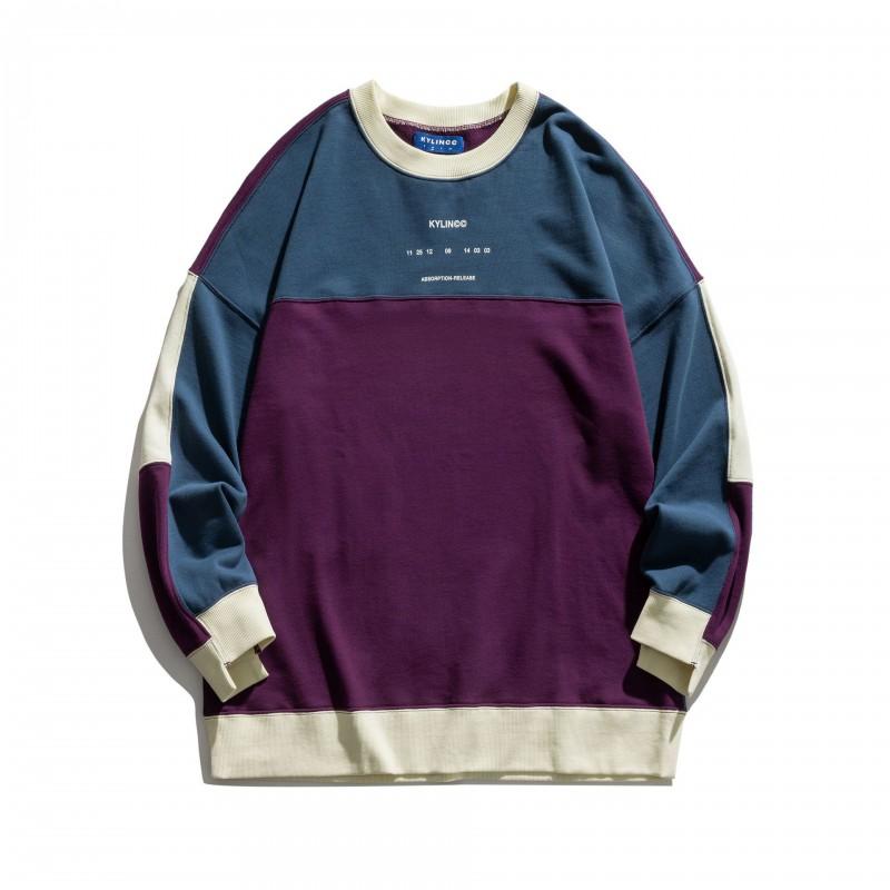 Unisex Oversized Crewneck Sweatshirt With Colorblock