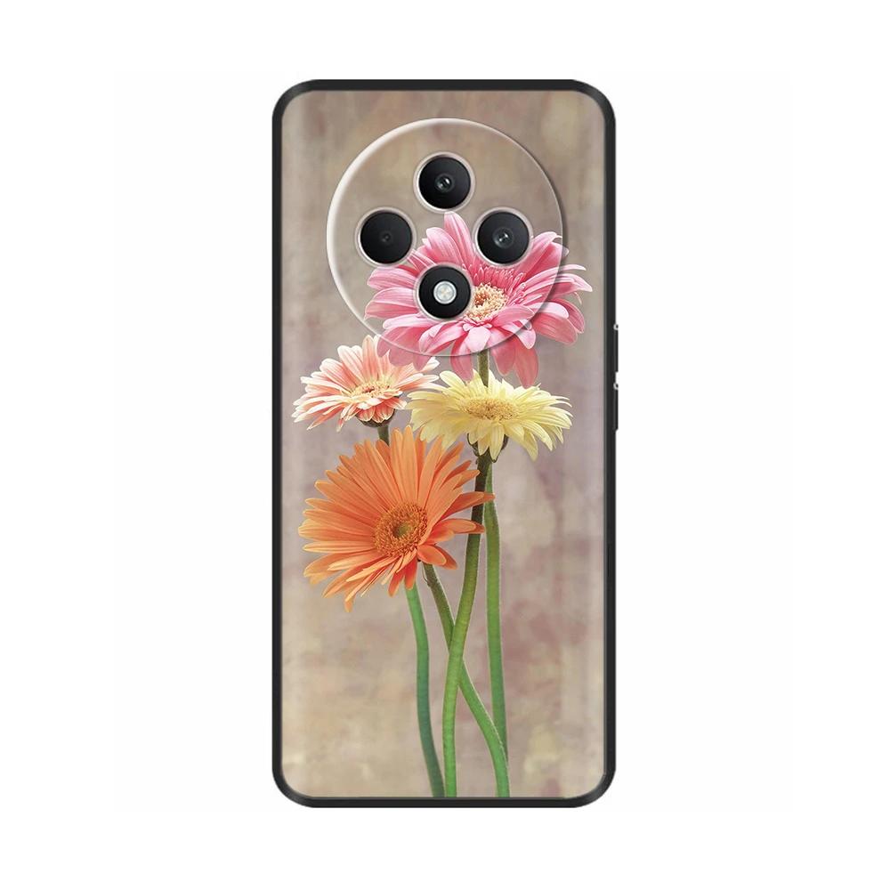 Für Oppo Reno12 F Hülle CPH2687 Cover Niedliches Liebesherz Weiche Schwarze Silikon Schutzhüllen für Reno 12F Reno12F 5G 2024 Fundas