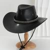 Men's and Women's PU Leather Denim Hats, Bohemian Fashion Metal Rhombus Nails Accessory Belts, Holiday Gifts
