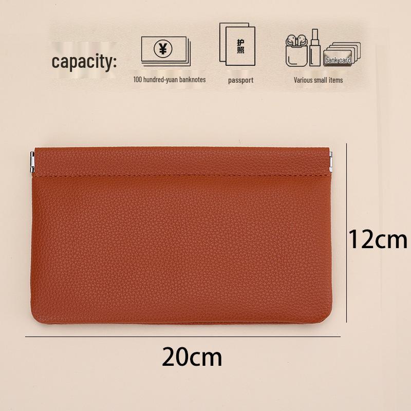 2025 Lychee Grain PU Coin Purse with Automatic Closure - Multipurpose Pouch for Cosmetics, Jewelry, Lipstick, and Accessories