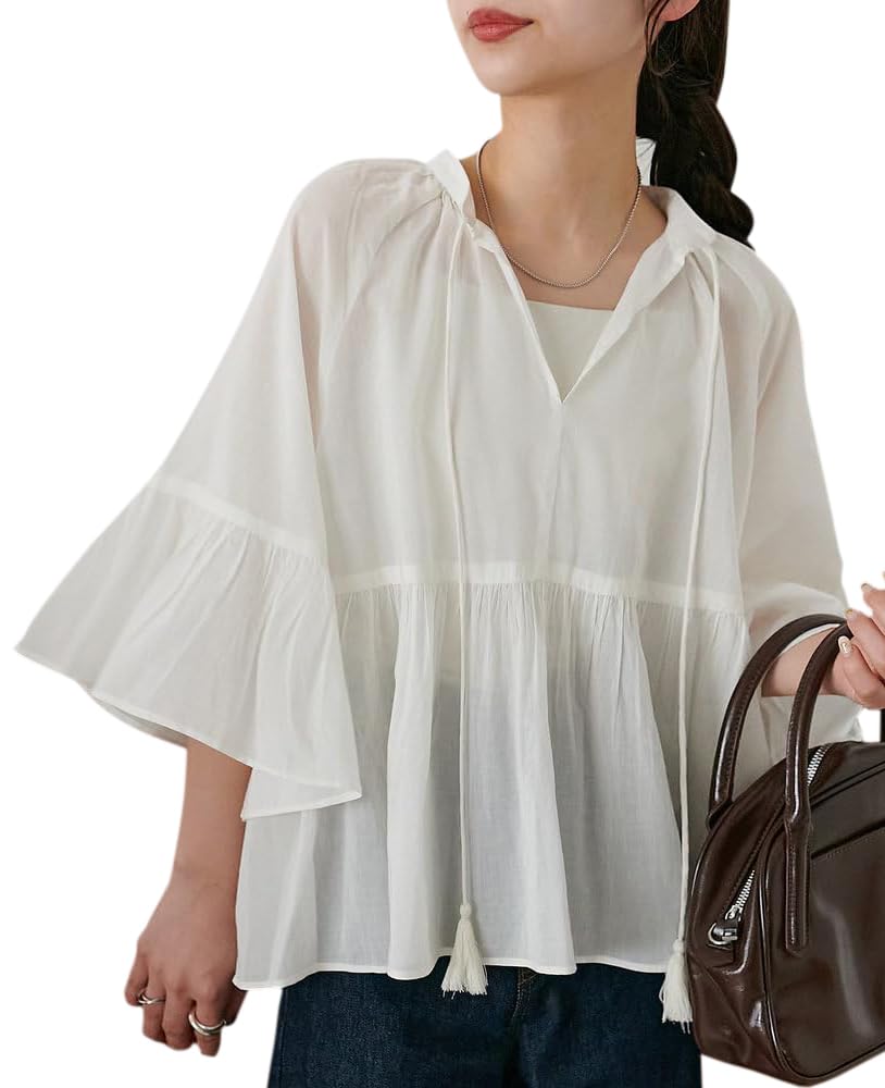 

Discoat India Flared Skipper Sleeve Blouse DCZ1051304A0001 Free Size Off-White