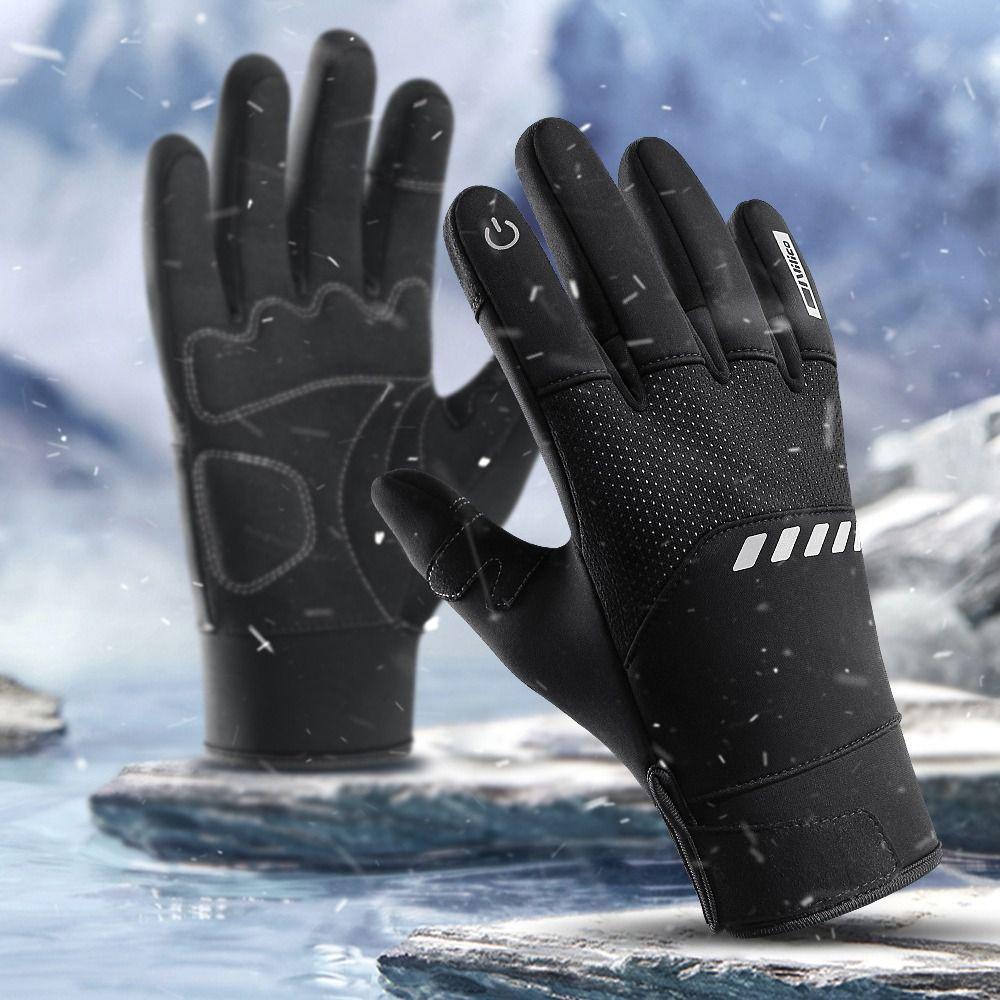 Fashion Waterproof Winter Warm Gloves Keep Warm Anti-slip Cycling Gloves Touchscreen Ski Gloves Outdoor Sports